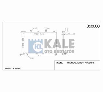 RADYATÖR SU ACCENT 06-11 ERA BENZİNLİ M-T BRAZING