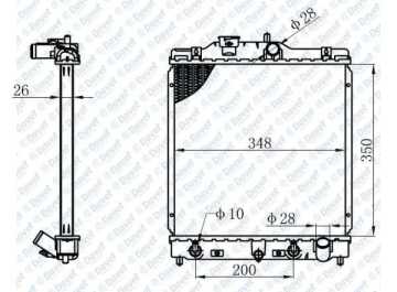 Motor Su Radyatoru Honda Cıvıc 1992 2000 Hr V 1992 2000 Otomatık Vıtes (350×349×26) Kalın Tıp