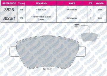 FREN BALATASI ON WVA 23705 FIAT ALBEA 1.3JTD STILO DOBLO 1.3JTD 06 -