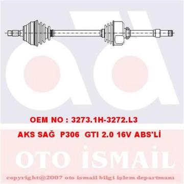 (X)Aks Ön Sağ P306 Gtı 2.0 16V-1.9 (94-01)-P405 1.8-2.0-1.9 (92-96) Abs'Li (17-0167)