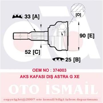 Aks Kafası Dış Vectra B 2.0I(95-02)-Astra G 1.6-1.8 16V-2.0 16V-2.2 16V-1.7Dtı(98-05) (15-1289)