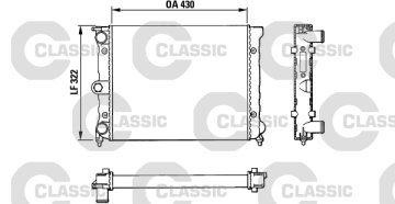 (x)RADYATÖR (CLASSIC) GOLF I-II(74-92)-JETTA I-II(78-91)-PASSAT 80>POLO(82-94)-SANTANA(MEK)(34x322x4
