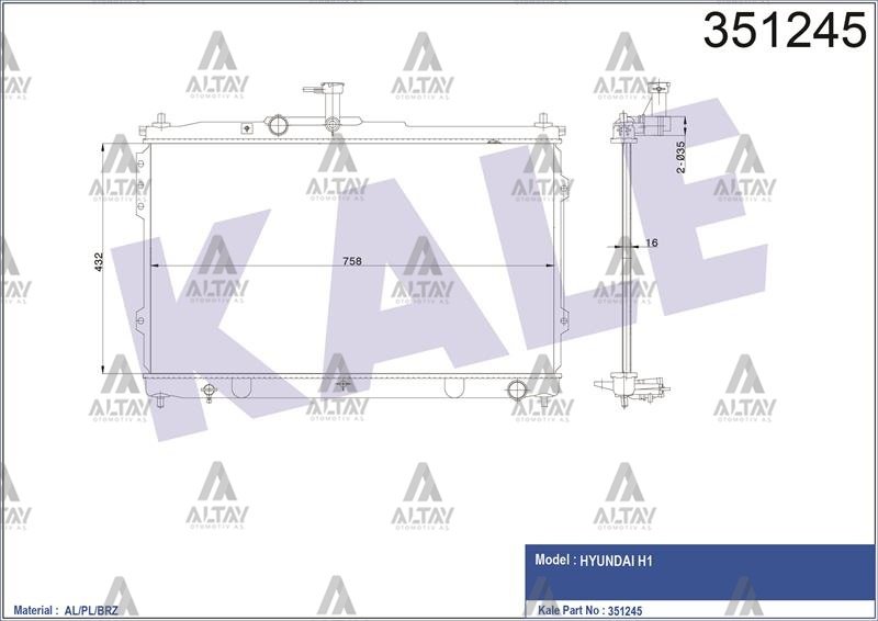 RADYATÖR SU H-1 08-11 M-T BRAZING
