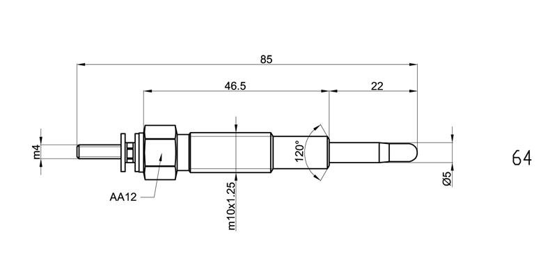 KIZDIRMA BUJİSİ FORD RANGER 2.5-KIA SPORTAGE 2.0-MAZDA 2.5D 4WD YM-VITARA 2.0 TD (84 mm)(GX35M-PZ39)