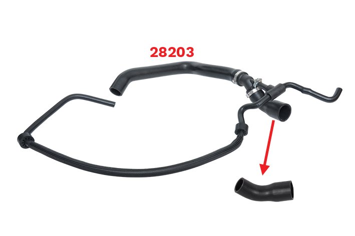 28203 RADYATÖR ÜST HORTUMUNUN -- KALIN HORTUMUN BAŞ KISMI -- VW LT35-VOLT 2.5(N172)