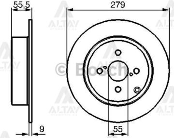 FREN DİSKİ COROLLA 03-07 / COROLLA-VERSO 04-07 / 1.4 D4D DİZEL ARKA DÜZ 279-4