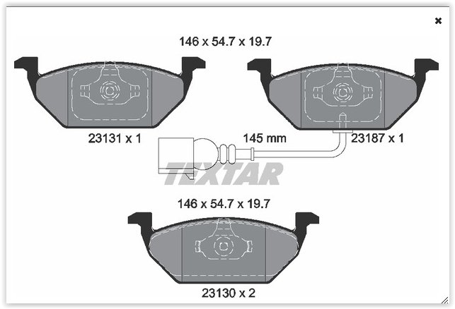 Ön Balata Fişli Küçük Golf4-Golf5-Jetta-Bora-Polo-A3-Leon 97=> (Gdb1386)