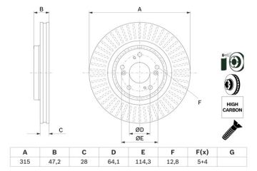 FREN DİSKİ CRV IV 12-14 / ÖN HAVALI 4X4 315-5 1.6 I-DTEC