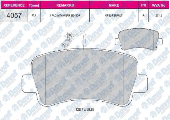 ARKA FREN BALATASI MASTER III MOVANO B 2.3CDTI 07 / 10> TEK TEKER