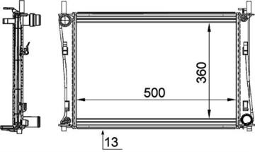 Motor Su Radyatoru Fıesta V Fusıon 01>08 1,25 1,4 16V / 1,6 16V Mazda Iı 1,4 16V / 1,6 16V 02 /> Olcu: (500×348×16)