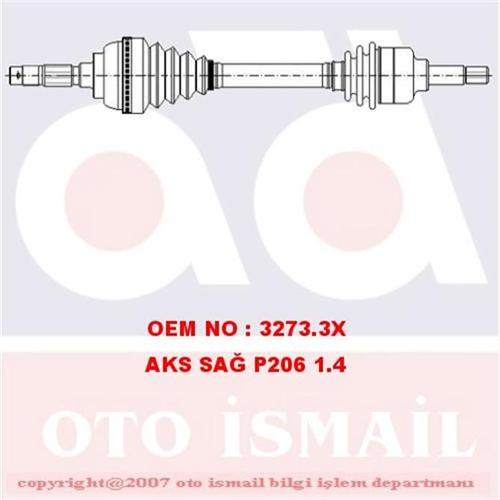 (X) Aks Ön Sağ P206 1.1-1.4 98=> Abs'Siz