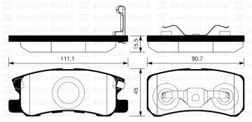 ARKA BALATA P4008 12=> C4 1.6HDİ 12=> PAJERO II (01-07) AXS 10=> OUTLANDER 07=>GRANDIS 07=>(GDB3247)