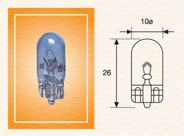 Ampul 12V W5W Dipsiz Gösterge Mavi Işık