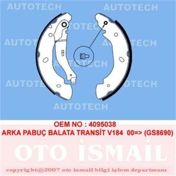 ARKA PABUÇ BALATA TRANSİT V184 2.3 2.4DI 2.4TDE 2.4TDCİ (00-5.06) (280x64)