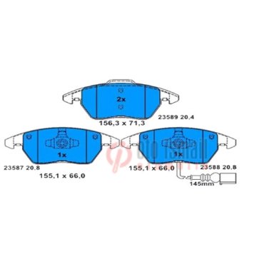 ÖN BALATA FİŞLİ CADDY III 04=> GOLF IV V VI 97=> JETTA PASSAT 05=> POLO 09=> OCTAVIA 04=> (GDB1550)