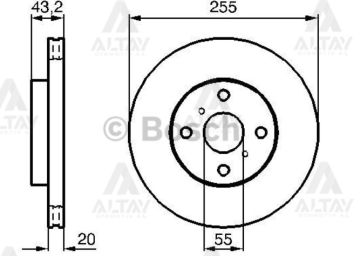 FREN DİSKİ YARIS 02-10 / 1.3-1.4 D-4D ÖN HAVALI 255-4