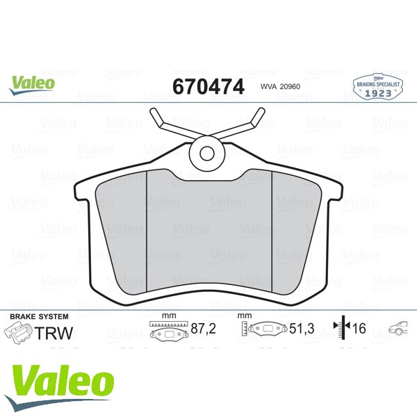 Arka Fren Balatası Megane Megane Scenıc Fluence C3 207 1,6 1,6 Hdı 07>