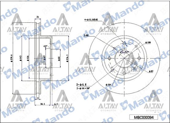 FREN DİSKİ CIVIC 92-95 / CIVIC 96-00 1.4 / ÖN HAVALI 1.4-1.5 240-4