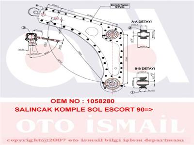 ALT SALINCAK KOMPLE SOL ESCORT V-VI-VII 1.3-1.4-1.6-1.8 (90-98)