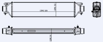 Turbo Radyatörü (Intercooler) (583X133X50) (A/M) Lınea 1.4 07>