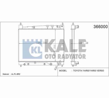 RADYATÖR SU YARIS 99-06 1.3 BENZİNLİ A-T BRAZING
