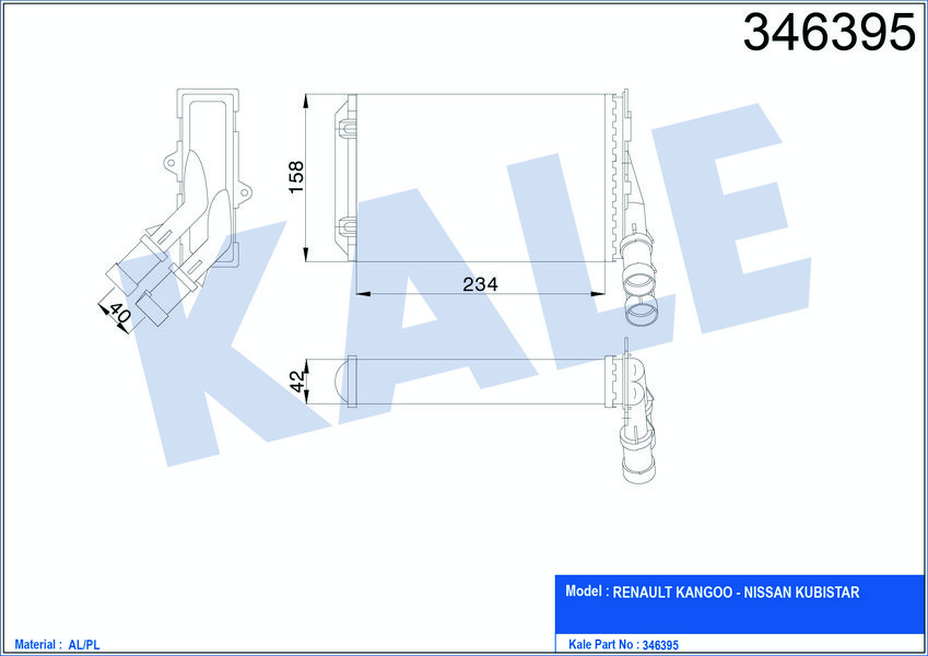 KALORİFER RADYATÖRÜ KNG-KNG EXPRESS 1.4-1.6 16V-1.5 DCI-1.9DTI-1.9DCI(234x158)