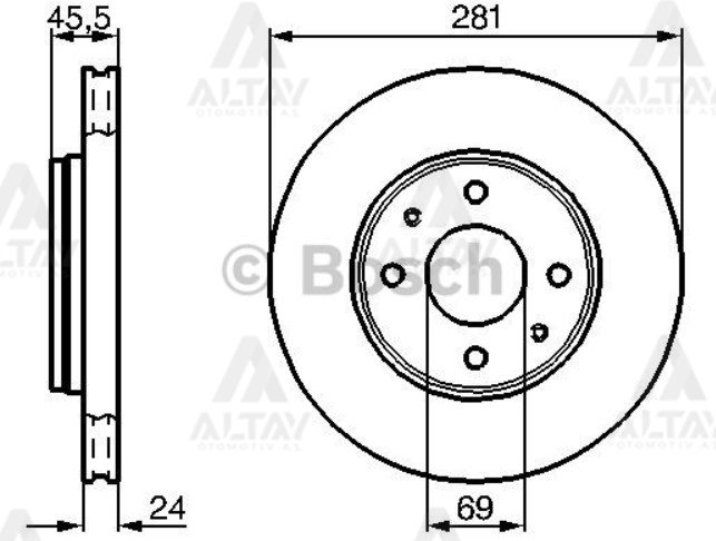 FREN DİSKİ CARISMA 00-06 / S-40 00-03 / ÖN HAVALI 281-4