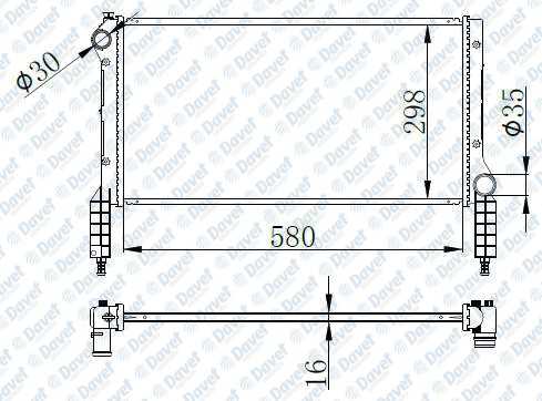 Motor Su Radyatoru Brazıng Doblo 01> 1.2-1.6 16V-1.9D Manuel Sanzuman Klımasız 580X298X16