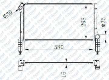 Motor Su Radyatoru Brazıng Doblo 01> 1.2-1.6 16V-1.9D Manuel Sanzuman Klımasız 580X298X16