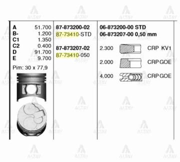 SEGMAN CANTER 511 / 711 / PAJERO 4M40 STD