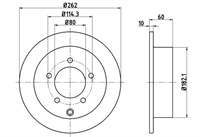 FREN DISK ARKA DUZ 262-5 ( MITSUBISHI: LANCER 08 - 12 )