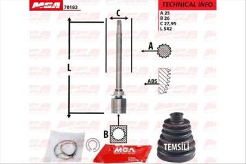 AKS KAFASI IC SAG UZUN MILLI ( FIAT : DOBLO 1.6JTD  10 -- )