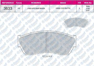 FREN BALATASI ON WVA 20895 HONDA CIVIC DX SIPECIAL HATCHPACK SEDAN X 1.3 84 - 87