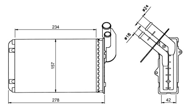 KALORİFER RADYATÖRÜ MGN I-CLIO I-R19 (234x157X42) (2 SIRA AL+PL SİSTEM)