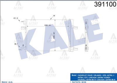 RADYATÖR KLİMA ASTRA J 09-16 1.3CDTI-1.4-1.6 / CRUZE 09-14 1.6
