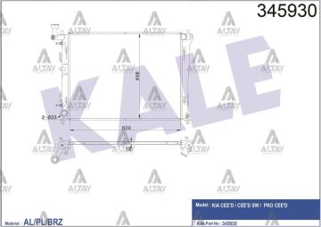 RADYATÖR SU I-30 07-11 / CEED 08-11 BENZİNLİ A-T BRAZING