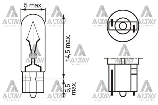 AMPÜL ECO 12V 1.2W GÖSTERGE AMPÜLÜ DİPSİZ T5