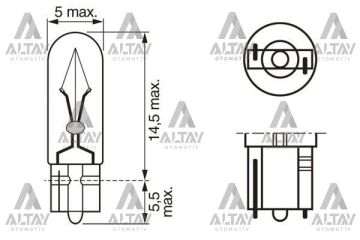 AMPÜL ECO 12V 1.2W GÖSTERGE AMPÜLÜ DİPSİZ T5
