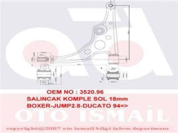 ALT SALINCAK ROTİLSİZ SOL JUMPER- DUCATO- BOXER 1800 kg. (94-02) (490/415/75mm)