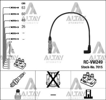 BUJİ KABLOSU TAKIM GOLF5 / JETTA / A3 / A4 / PASSAT / LEON 04-09 BGU-BFQ-BSE-ALZ-AVU 1.6 (RC-VW249)