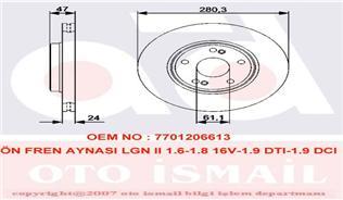 ON FREN AYNASI (DISKI) LAGUNA II 1,6 / 1,8 / 1,9 / 2,0 (5 BIJON)