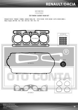 UST TAKIM KECELI TWINGO CLIO III 1200CC 16V TEFLON KECELI