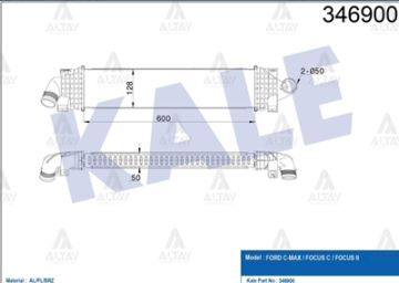 TURBO RADYATÖRÜ (INTERCOOLER) FOCUS II 04-11 / C-MAX 03-10 1.6 TDCI-2.0 TDCI