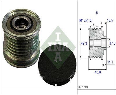 Alternator Kasnagı-(Cıtroen: C4-C5-Ds3-Ds4 ''1.6 Vtı-1.6 Thp'' 08>/ Peugeot: P207-P308-P508 07> )