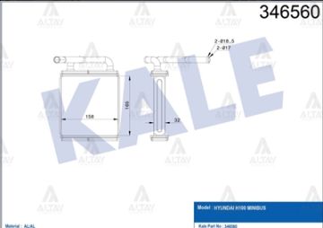 RADYATÖR KALORİFER H-100 MİNİBÜS 94-05 KLİMALI ÖN BRAZING