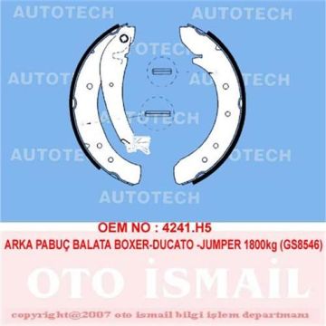 ARKA PABUÇ BALATA BOXER-DUCATO-JUMPER (94-02) JUMPY 1.6HDİ 07=>SCUDO 1.6D07=> EXPERT 07=> 1800kg