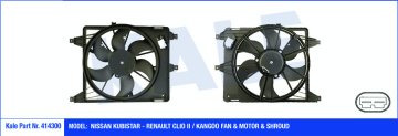 FAN MOTORU DAVLUMBAZLI CLIO II-KNG 97=> MGN I-SCENIC I (99-03) (320W-380mm)