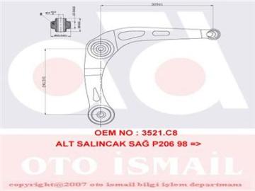 ALT SALINCAK KOMPLE SAĞ P206 98=>