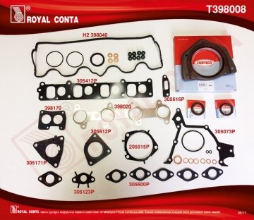 MOTOR TAKIM CONTA KEÇELİ+S LASTİKLİ DOBLO-PUNTO 1.9 JTD (182.B9.000- 188.A2.000 MOTOR) (SKC'SİZ)