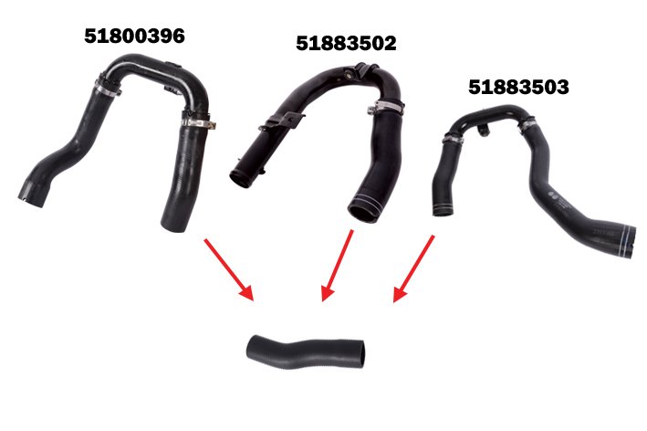 TURBO HORTUMU KÜÇÜK METAL BORU HARİÇ FIAT LINEA 1.3 JTD-1.4 16V TURBO 07=>